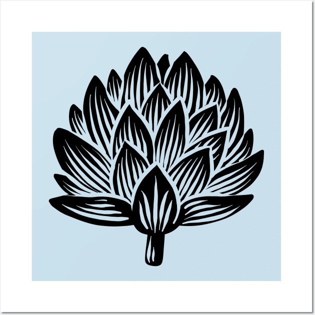 Artichoke Black Wall Art by Rebelform